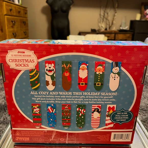 JOYIN 12 Pairs Warm Soft Cotton Christmas Socks Set for Christmas - NWT - Picture 12 of 15